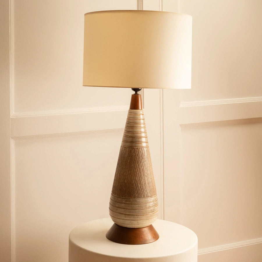 Oak Wood Table Lamp